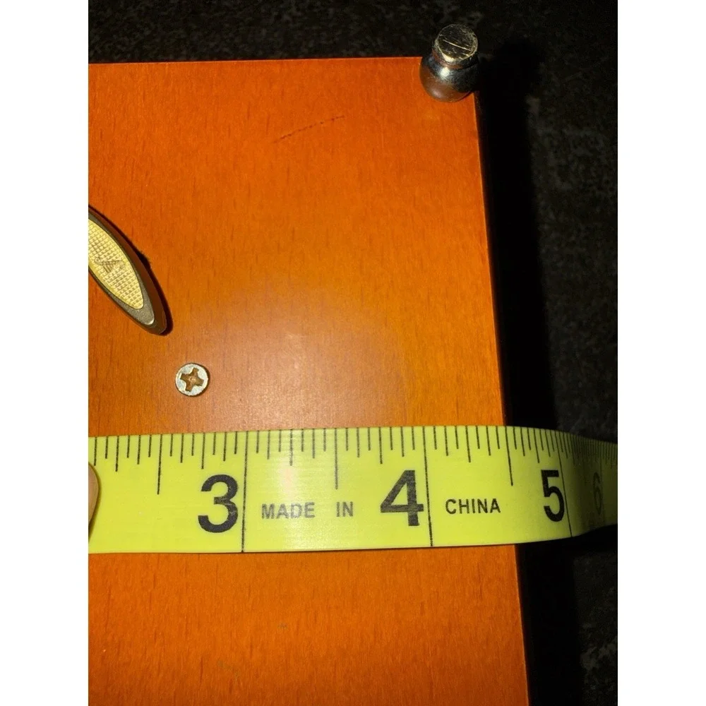 Vtg Wooden Trinket MUSIC Box -Works Scroll, Music Themed- Small‎ Lined